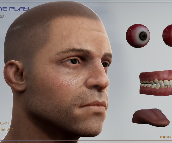 ArtStation Head Game Play Ready Game Assets
