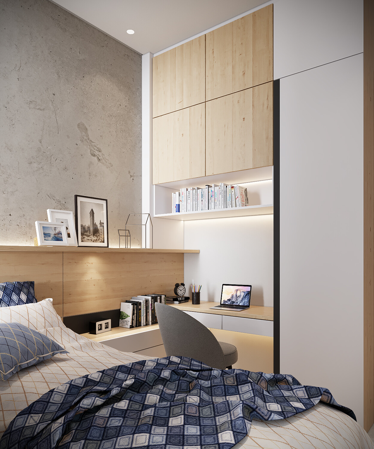 Visualworks Studio - SCANDINAVIAN - JAPANDI BEDROOM SCENE - CORONA