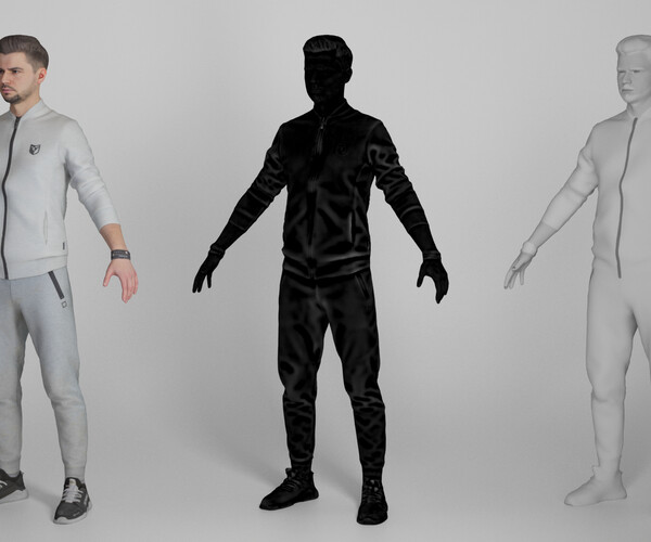 Artstation Handsome Man In White Tracksuit Ready For Animation 343 Game Assets 1211