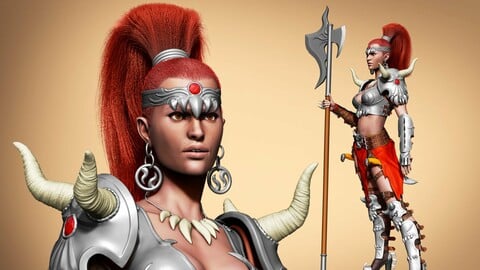 Game Character Creation - Female Barbarian Warrior Vol. 1