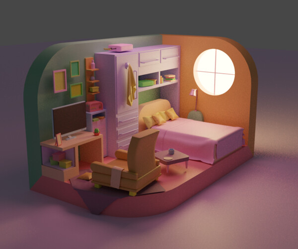 ArtStation - low poly room | Resources