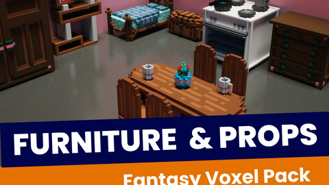 Furniture & props - Fantasy Voxel Pack