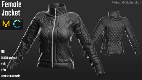 Female Jacket №1. Marvelous Designer / Clo 3D project +obj/fbx