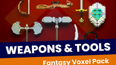 Weapons & tools - Fantasy Voxel Pack