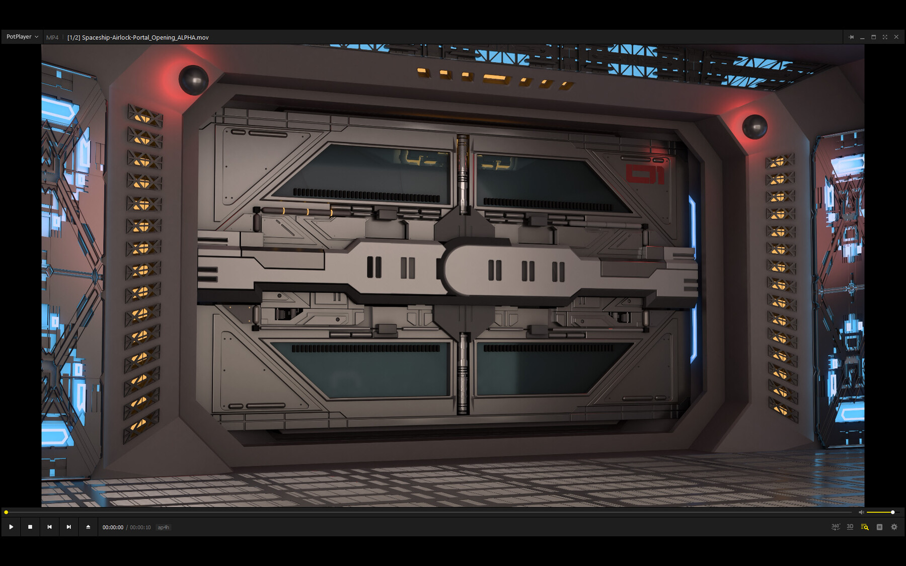 3000ad Spaceship Airlock Alpha (4K)