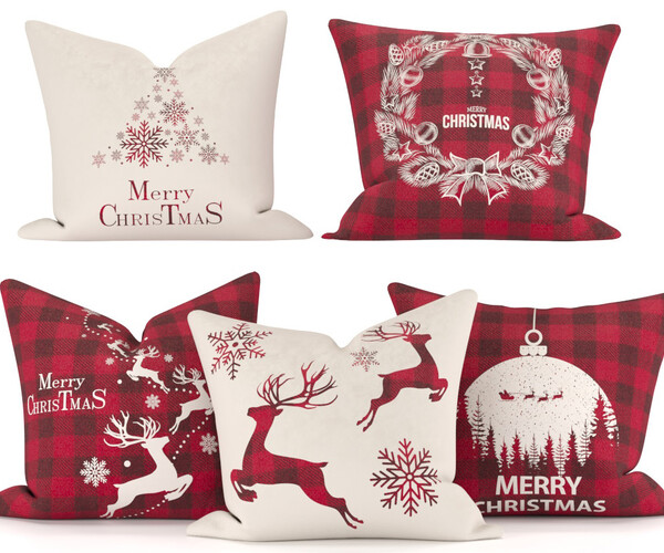 ArtStation 5 Cute Christmas Pillows Vol 01 Game Assets