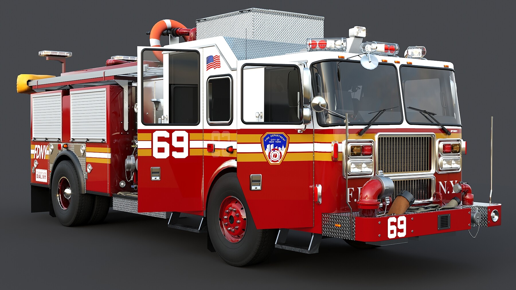 Fire Replicas FDNY Seagrave Engine 44 - Manhattan Scale Model