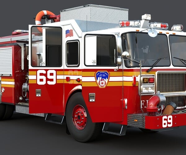 ArtStation - Fire Truck Engine FDNY | Game Assets