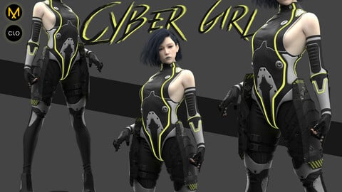 Cyber Girl. Clo3d/Marvelous designer Zprj/Obj/Pose ​Genesis 8 Female