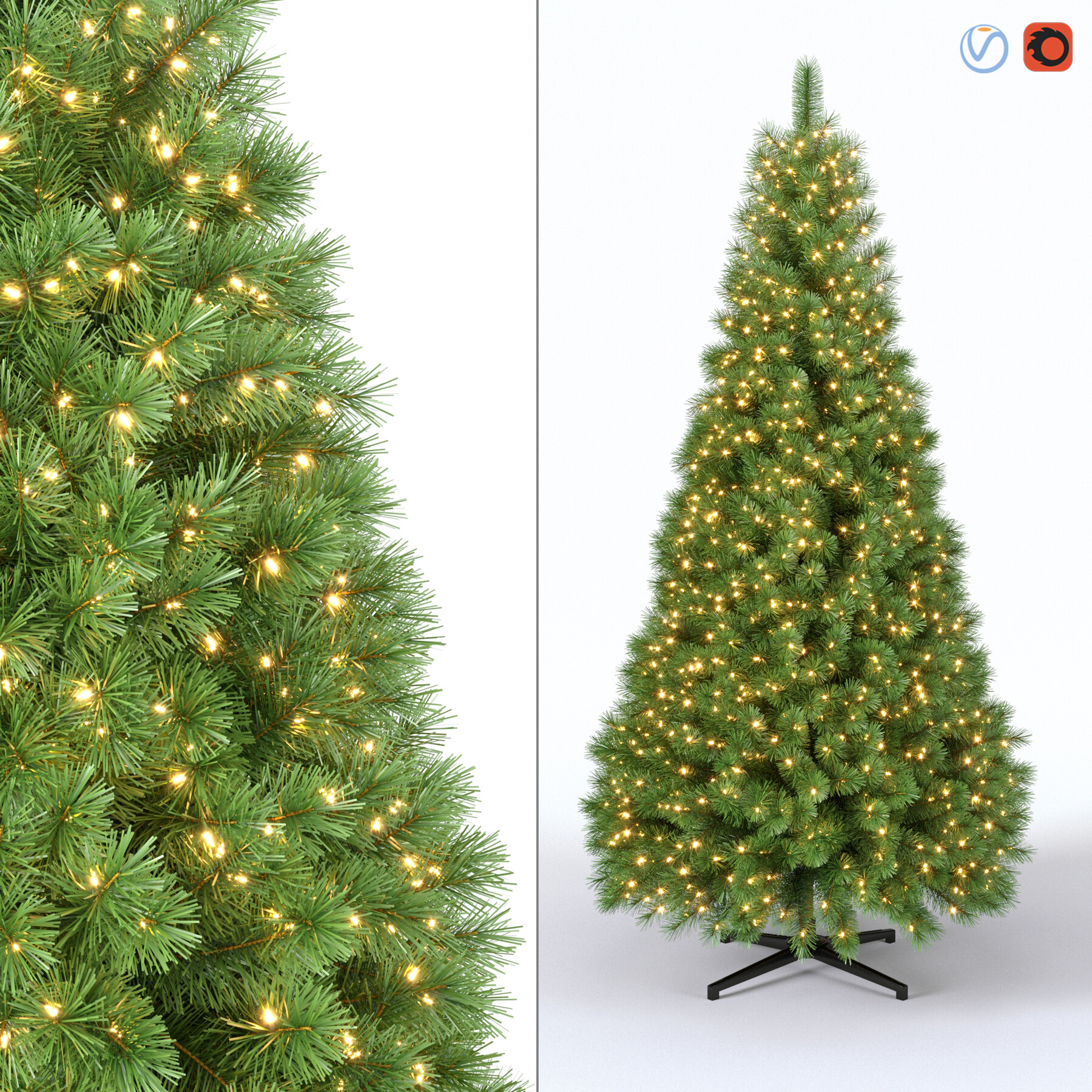 ArtStation - Tree-Christmas Tree 9 feet With Lights | Resources