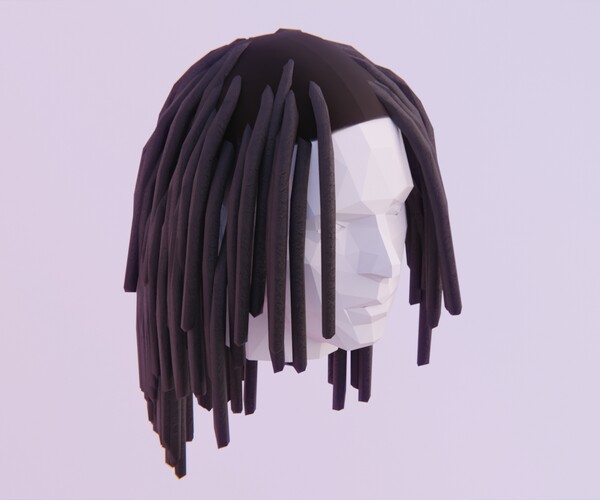 3D model King Von Medium Braided Dreads - Partly Bleached VR / AR /  low-poly