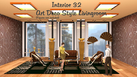 Interior 32 (Art Deco Style Livingroom) for DAZ Studio