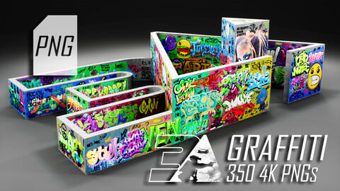 350 Graffiti 4K PNG Cutouts