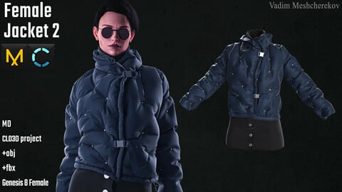 Female Jacket №2. Marvelous Designer / Clo 3D project +obj/fbx