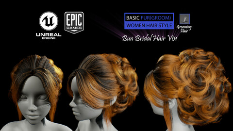 Bun Bridal Hair Groom For Unreal Engine
