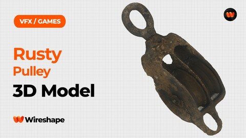 Rusty Pulley Raw Scanned 3D Model