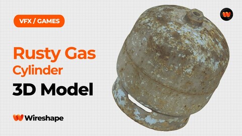 Rusty Gas Cylinder Raw Scanned 3D Model