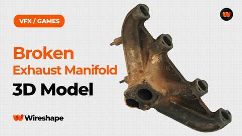 Broken Exhaust Manifold Raw Scanned 3D Model