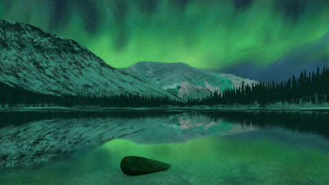 Aurora Borealis lake