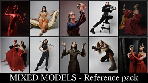 x150  Mixed Models  - Variety pose reference pack