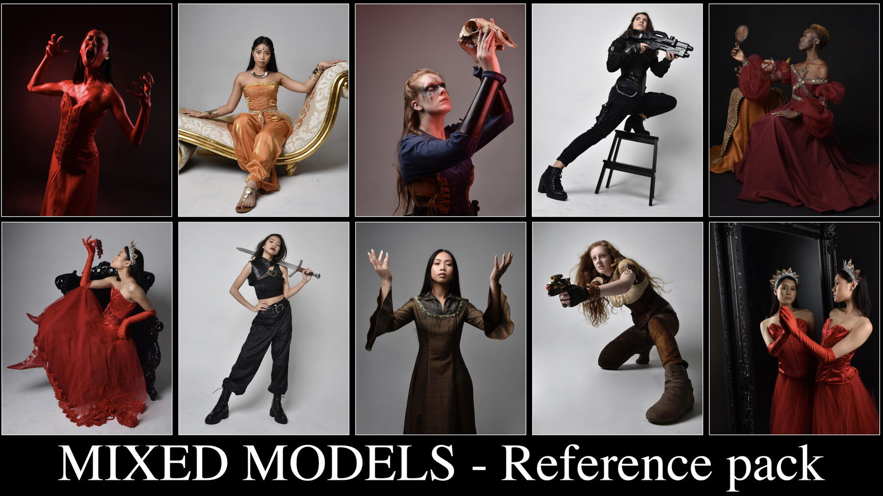 ArtStation - x150 Mixed Models - Variety pose reference pack | Resources