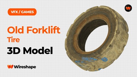 Old Forklift Tire Raw Scanned 3D Model