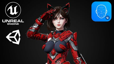 Cosmo Cat Girl - Game Ready