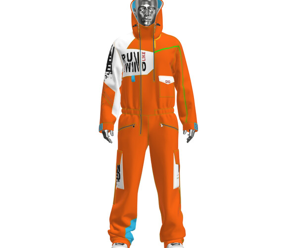 ArtStation Men's clothing Snowboard jumpsuit / Clo3d Marvelous
