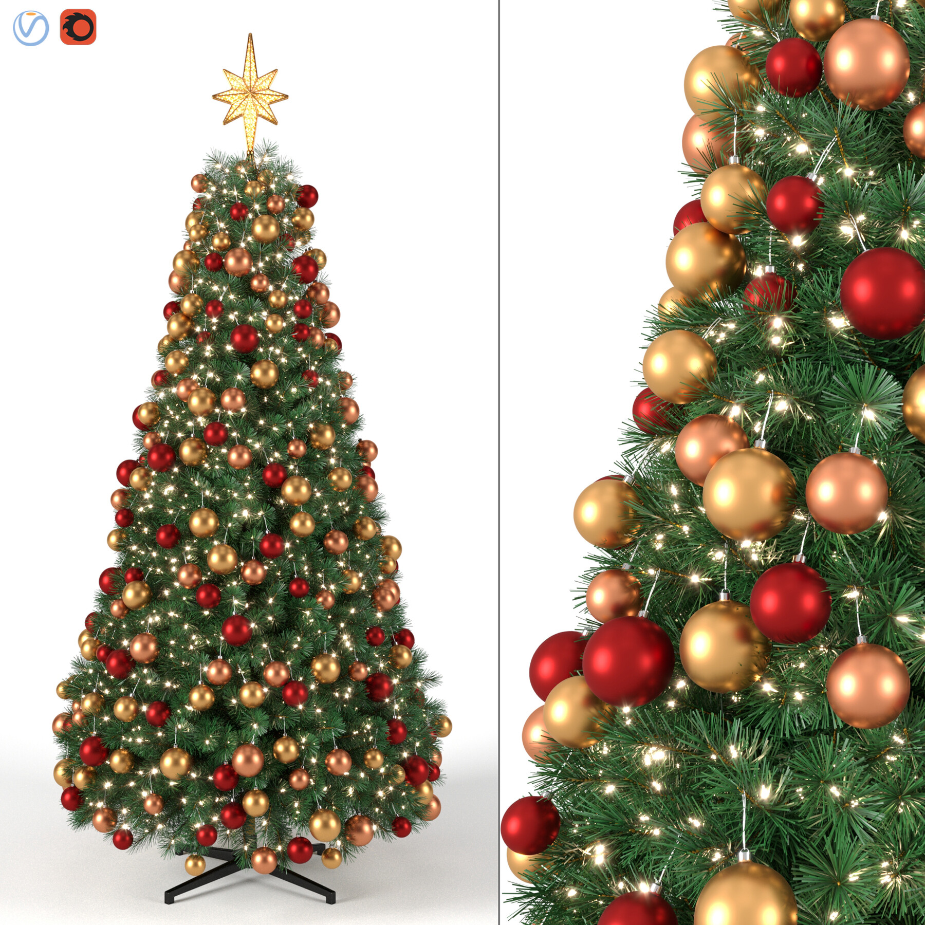 ArtStation TreeChristmas Tree 9 feet with Balls and Lights Resources