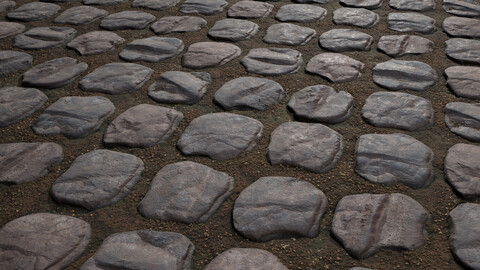 PBR - COBBLESTONE FLOOR - 4K MATERIAL