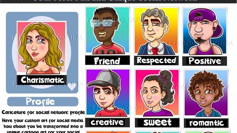 CREATING ART IN AN ANIMATED DRAWING OR CARICATURE FORMAT FOR SOCIAL NETWORK AVATAR
