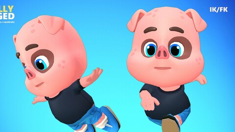 Pig Low poly Animated