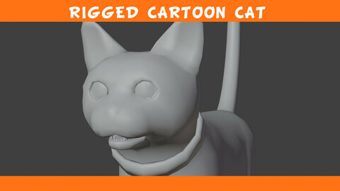 Rigged Low-Poly Cartoon Cat