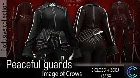 Peaceful guards. Image of Crows . Clo3d, Marvelous Designer