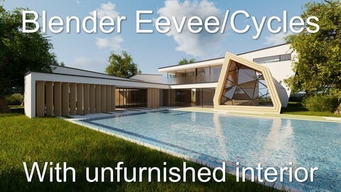 Modern villa 2021 Blender Eevee and Cycles 3 (without furniture)