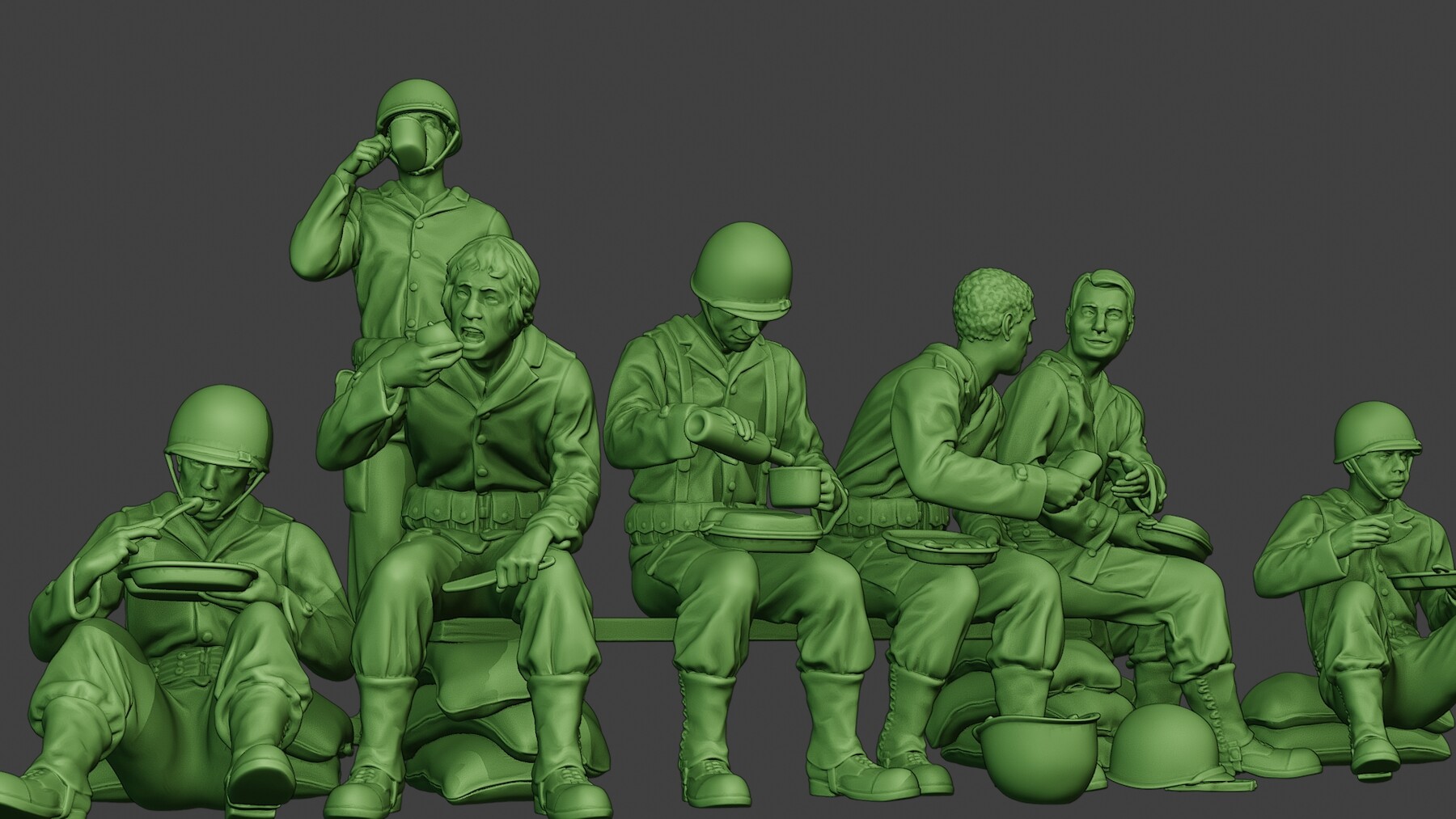 ArtStation - American soldiers ww2 Lunch A13 Pack1 | Resources