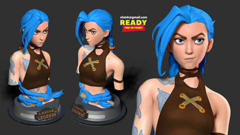 Jinx bust - Arcane Fanart