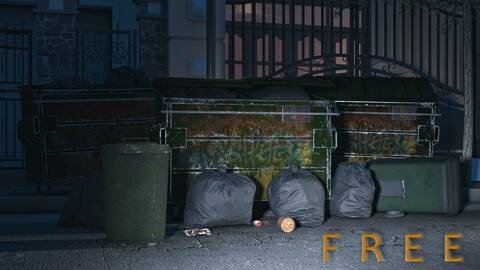 A pack of 3 Urban trash bin