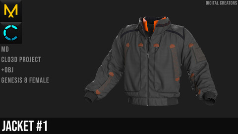 Jacket #1 | Marvelous Designer | Clo 3D | .prjct + .OBJ