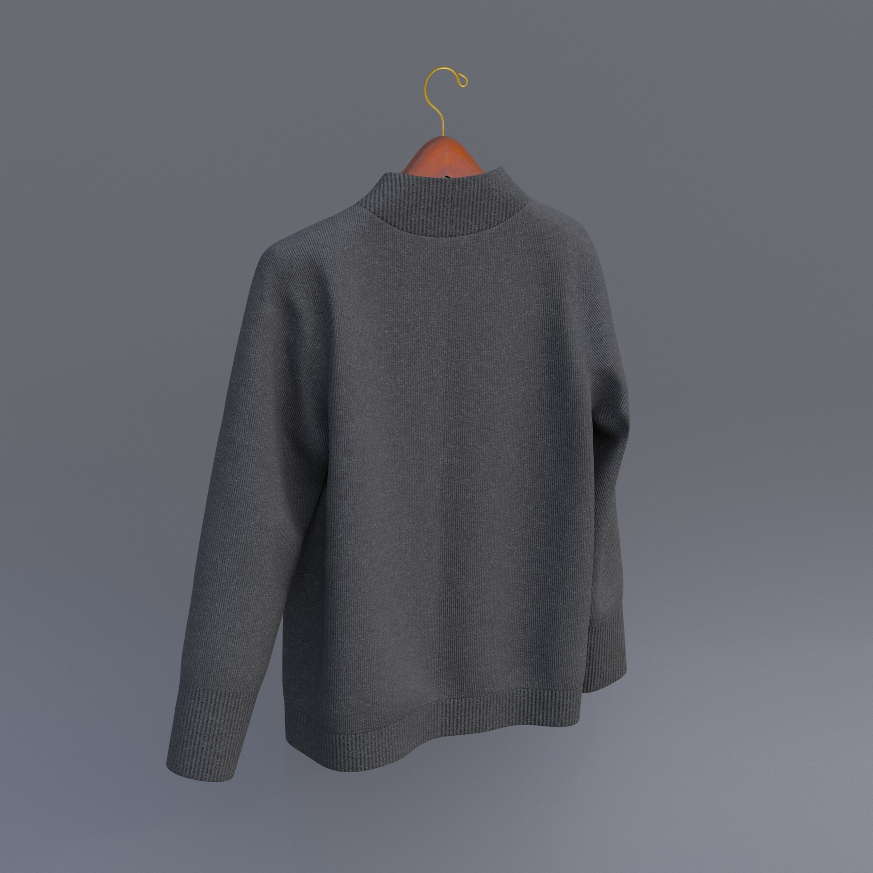 ArtStation - Knit Turtleneck Sweater with hanger - Black Cardigan 3D ...