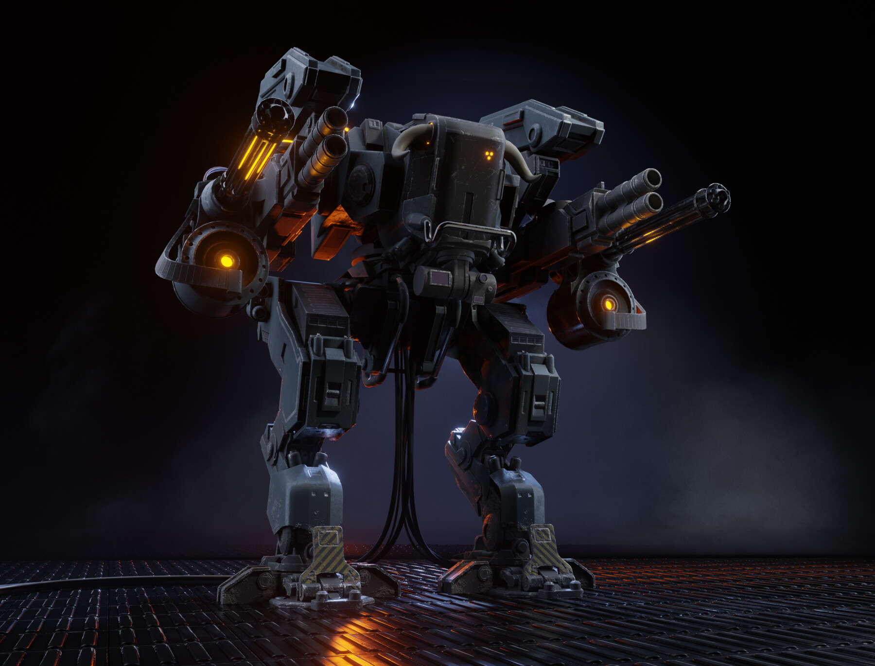 ArtStation - Mech Low-poly 3D model PBR Game ready Low-poly 3D model ...