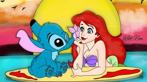 Stitch and Ariel