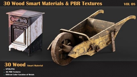 30 Wood Smart Materials & PBR Textures - VOL 08