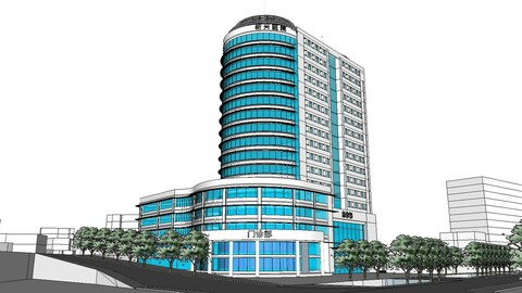 Sketchup City social Building-Hospital -01