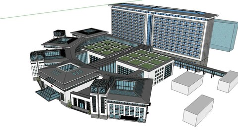 Sketchup City social Building-Hospital -03