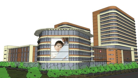 Sketchup City social Building-Hospital -08