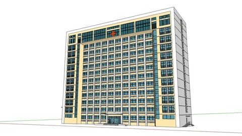 Sketchup City social Building-Hospital -017