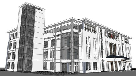 Sketchup City social Building-Hospital -020