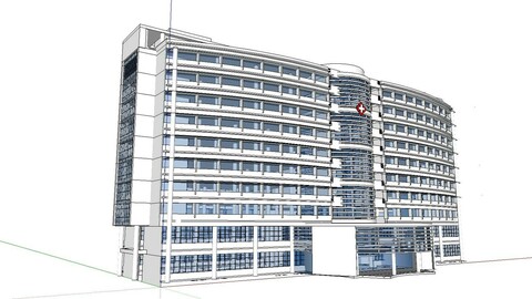 Sketchup City social Building-Hospital -021