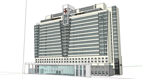 Sketchup City social Building-Hospital -026